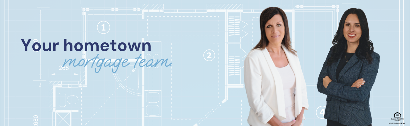 Picture of a home blueprint with a heading of Your hometown mortgage team.