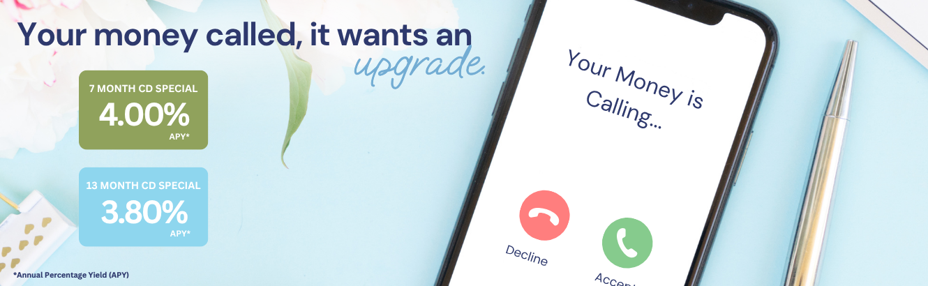 Picture of a phone that says, "You're money called, it wants an upgrade."